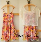 2012新款 原單 時(shí)尚 吊帶裙罩衫 兩件套 連衣裙時(shí)尚品牌(圖)