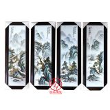 裝飾陶瓷四扇屏 梅蘭竹菊四扇屏