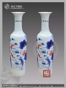 仿古青花瓷1.8米落地大花瓶 酒店擺件花瓶