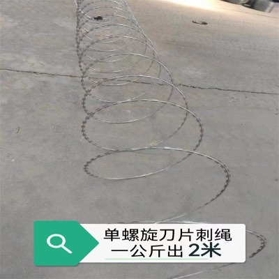 河北蛇腹型刀片刺繩廠家供應新余邊境線鐵刺絲網鷹潭刀片刺繩