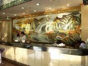 酒店餐廳大型背景陶瓷壁畫定做 景德鎮瓷板畫廠家